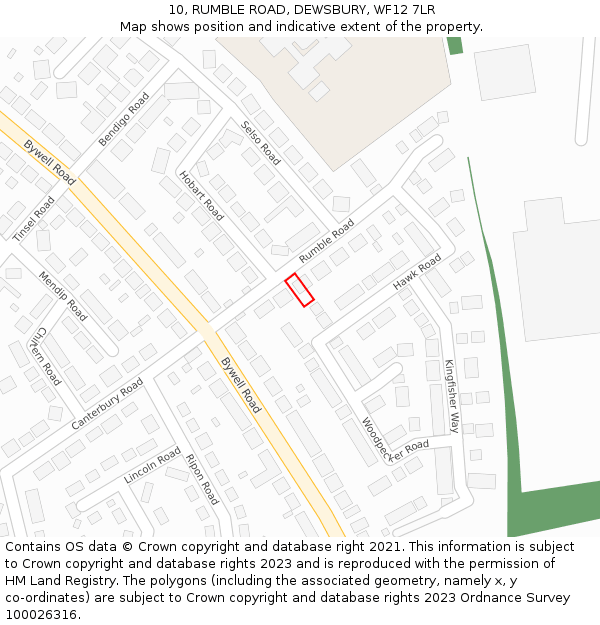 10, RUMBLE ROAD, DEWSBURY, WF12 7LR: Location map and indicative extent of plot