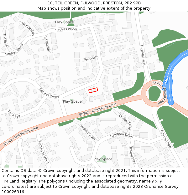10, TEIL GREEN, FULWOOD, PRESTON, PR2 9PD: Location map and indicative extent of plot