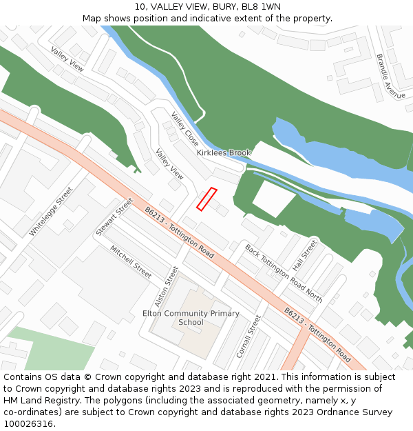 10, VALLEY VIEW, BURY, BL8 1WN: Location map and indicative extent of plot