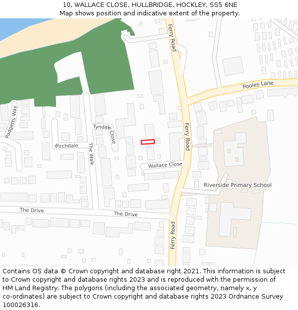 10, WALLACE CLOSE, HULLBRIDGE, HOCKLEY, SS5 6NE: Location map and indicative extent of plot