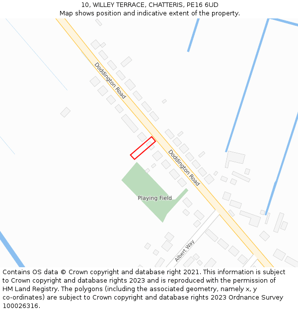 10, WILLEY TERRACE, CHATTERIS, PE16 6UD: Location map and indicative extent of plot