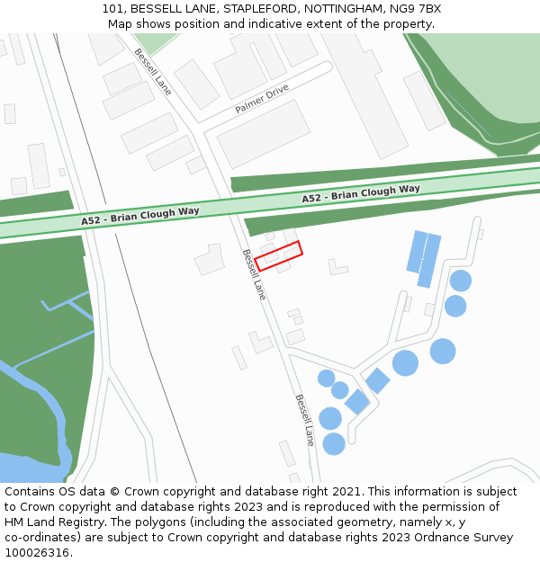 101, BESSELL LANE, STAPLEFORD, NOTTINGHAM, NG9 7BX: Location map and indicative extent of plot