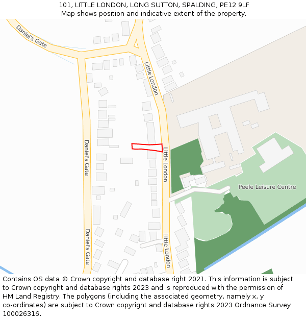 101, LITTLE LONDON, LONG SUTTON, SPALDING, PE12 9LF: Location map and indicative extent of plot
