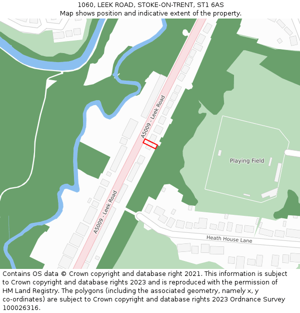 1060, LEEK ROAD, STOKE-ON-TRENT, ST1 6AS: Location map and indicative extent of plot