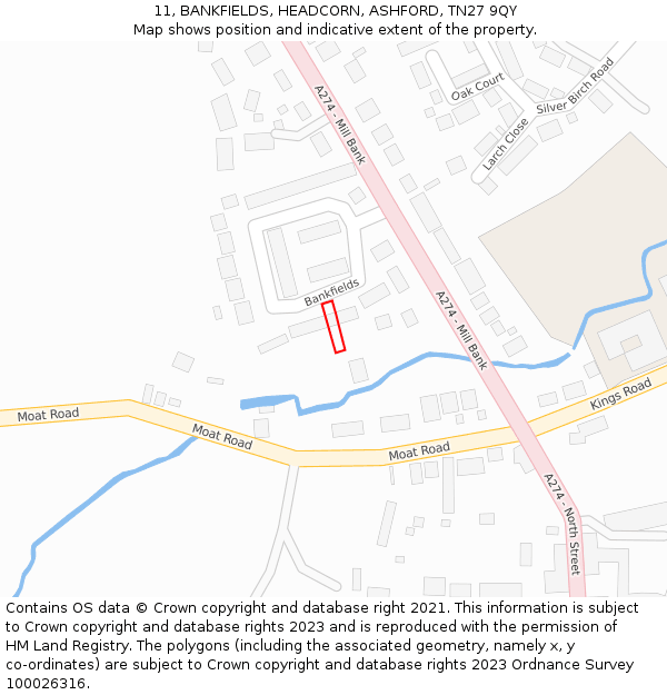 11, BANKFIELDS, HEADCORN, ASHFORD, TN27 9QY: Location map and indicative extent of plot