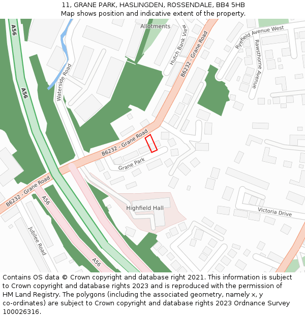 11, GRANE PARK, HASLINGDEN, ROSSENDALE, BB4 5HB: Location map and indicative extent of plot