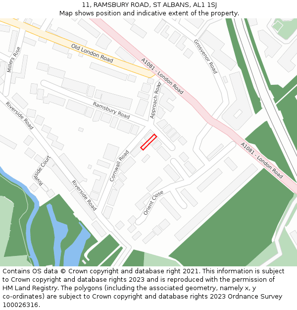 11, RAMSBURY ROAD, ST ALBANS, AL1 1SJ: Location map and indicative extent of plot