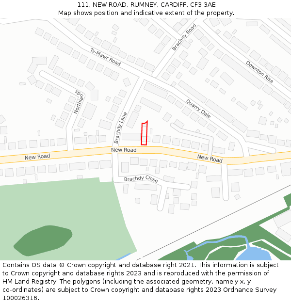 111, NEW ROAD, RUMNEY, CARDIFF, CF3 3AE: Location map and indicative extent of plot