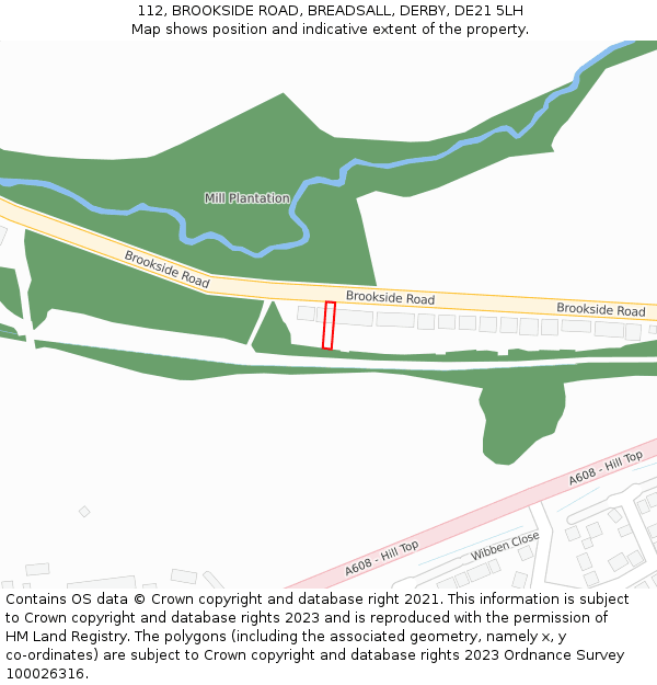 112, BROOKSIDE ROAD, BREADSALL, DERBY, DE21 5LH: Location map and indicative extent of plot
