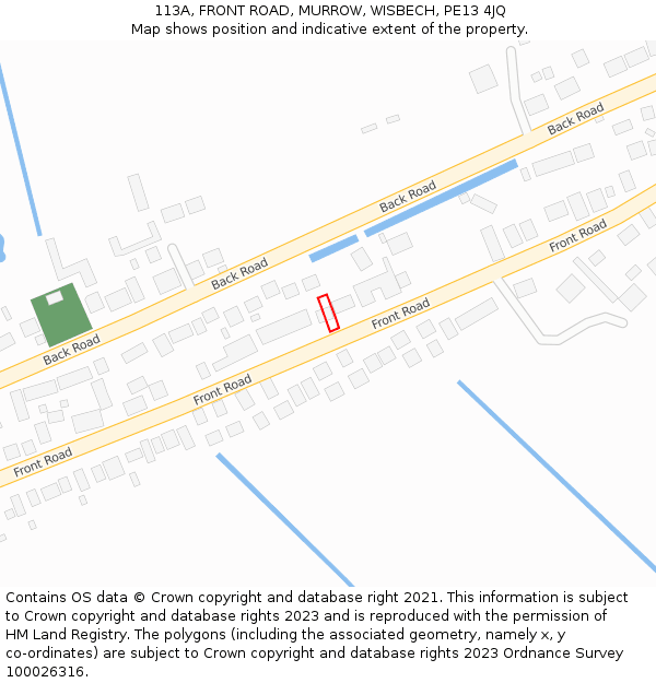 113A, FRONT ROAD, MURROW, WISBECH, PE13 4JQ: Location map and indicative extent of plot