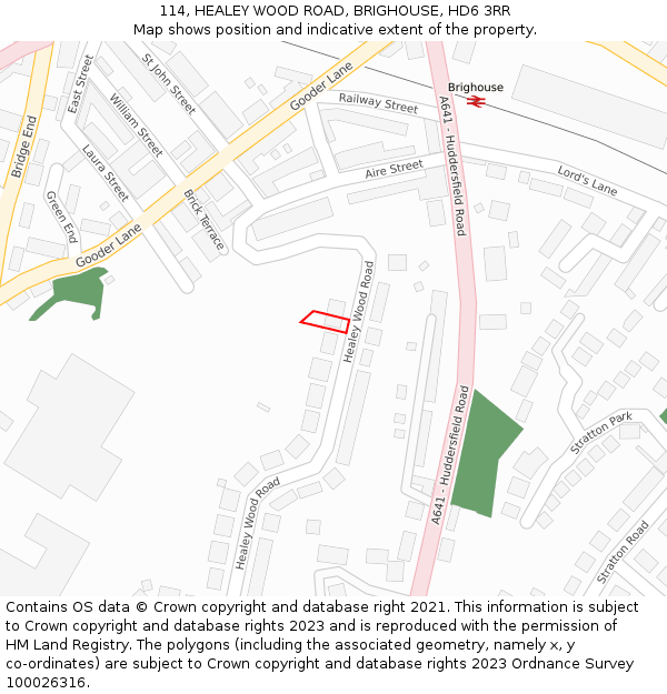 114, HEALEY WOOD ROAD, BRIGHOUSE, HD6 3RR: Location map and indicative extent of plot