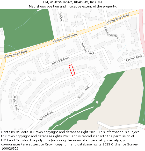 114, WINTON ROAD, READING, RG2 8HL: Location map and indicative extent of plot