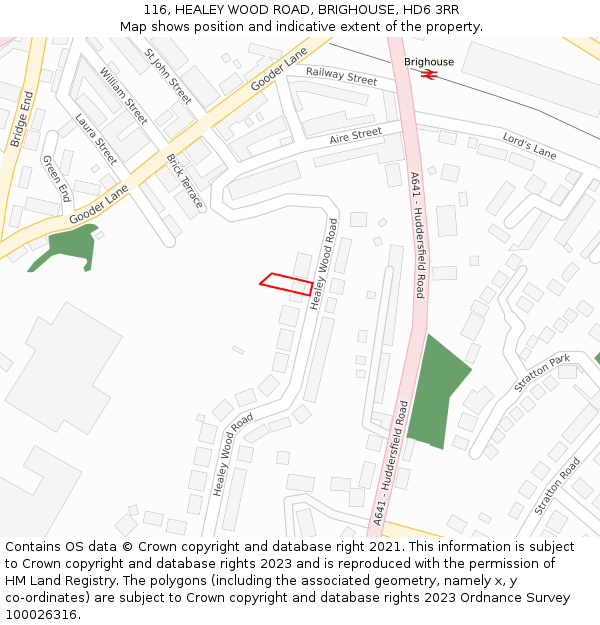 116, HEALEY WOOD ROAD, BRIGHOUSE, HD6 3RR: Location map and indicative extent of plot