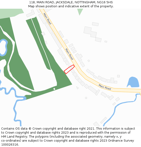 118, MAIN ROAD, JACKSDALE, NOTTINGHAM, NG16 5HS: Location map and indicative extent of plot