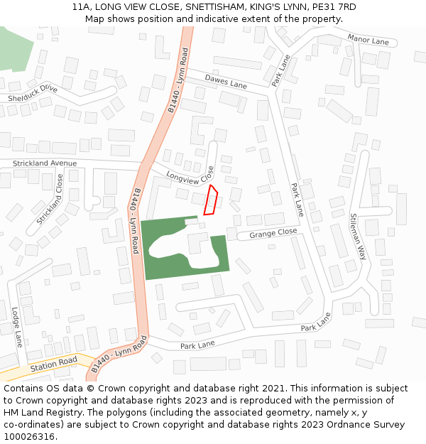11A, LONG VIEW CLOSE, SNETTISHAM, KING'S LYNN, PE31 7RD: Location map and indicative extent of plot