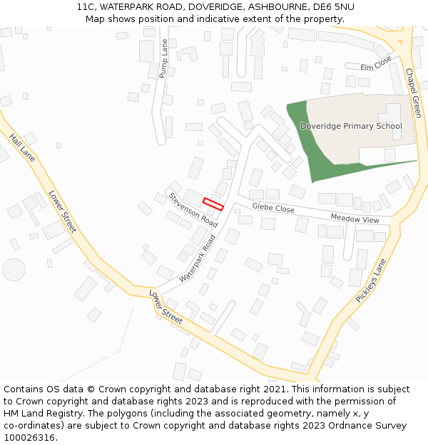 11C, WATERPARK ROAD, DOVERIDGE, ASHBOURNE, DE6 5NU: Location map and indicative extent of plot
