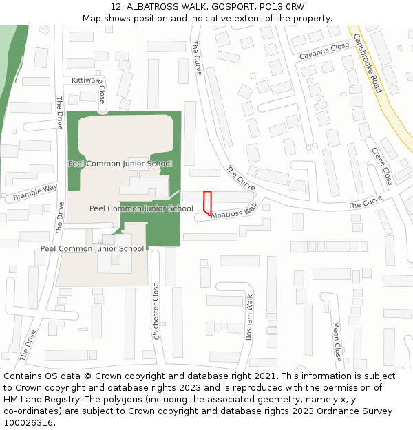 12, ALBATROSS WALK, GOSPORT, PO13 0RW: Location map and indicative extent of plot