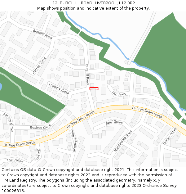 12, BURGHILL ROAD, LIVERPOOL, L12 0PP: Location map and indicative extent of plot