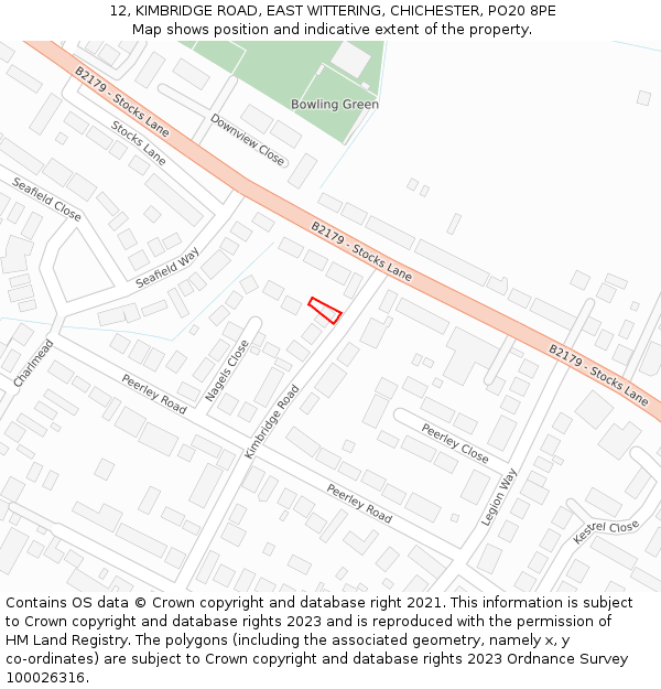 12, KIMBRIDGE ROAD, EAST WITTERING, CHICHESTER, PO20 8PE: Location map and indicative extent of plot