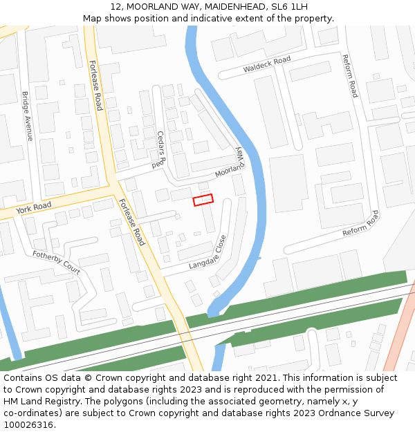 12, MOORLAND WAY, MAIDENHEAD, SL6 1LH: Location map and indicative extent of plot