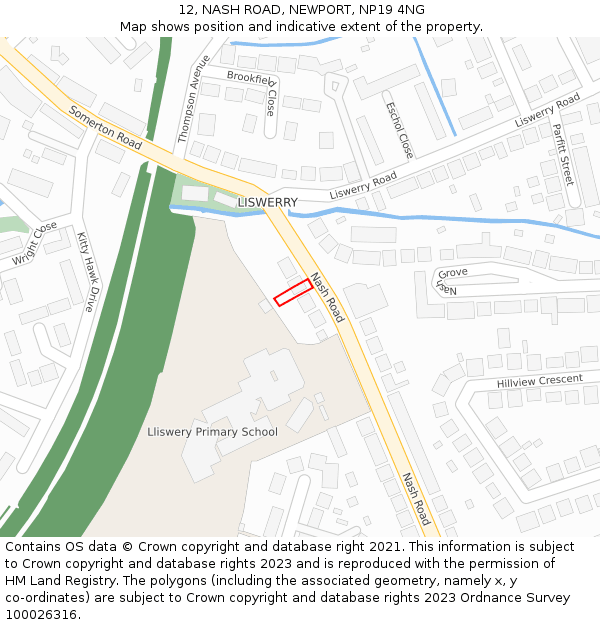 12, NASH ROAD, NEWPORT, NP19 4NG: Location map and indicative extent of plot