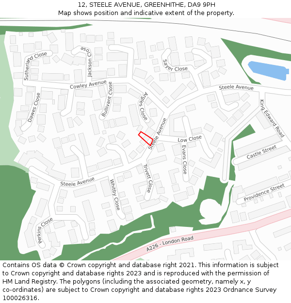 12, STEELE AVENUE, GREENHITHE, DA9 9PH: Location map and indicative extent of plot