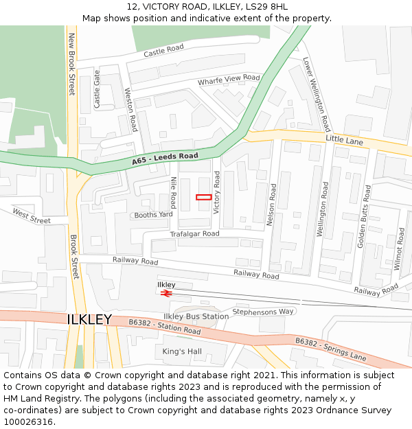 12, VICTORY ROAD, ILKLEY, LS29 8HL: Location map and indicative extent of plot