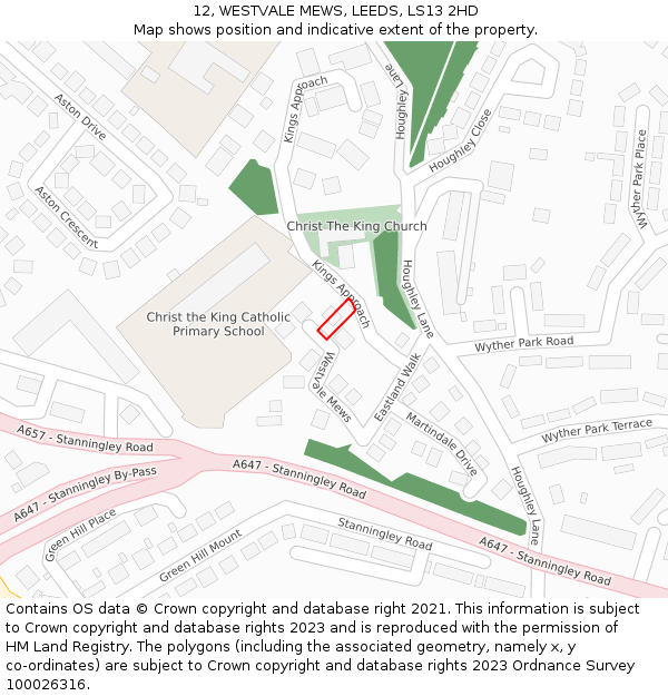 12, WESTVALE MEWS, LEEDS, LS13 2HD: Location map and indicative extent of plot