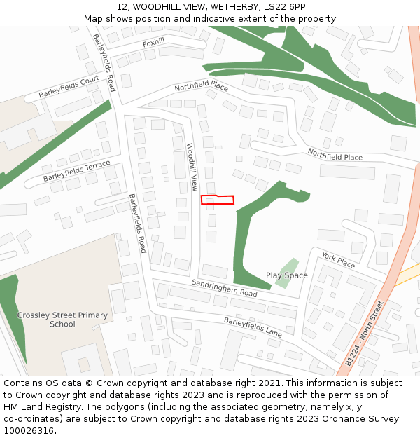 12, WOODHILL VIEW, WETHERBY, LS22 6PP: Location map and indicative extent of plot