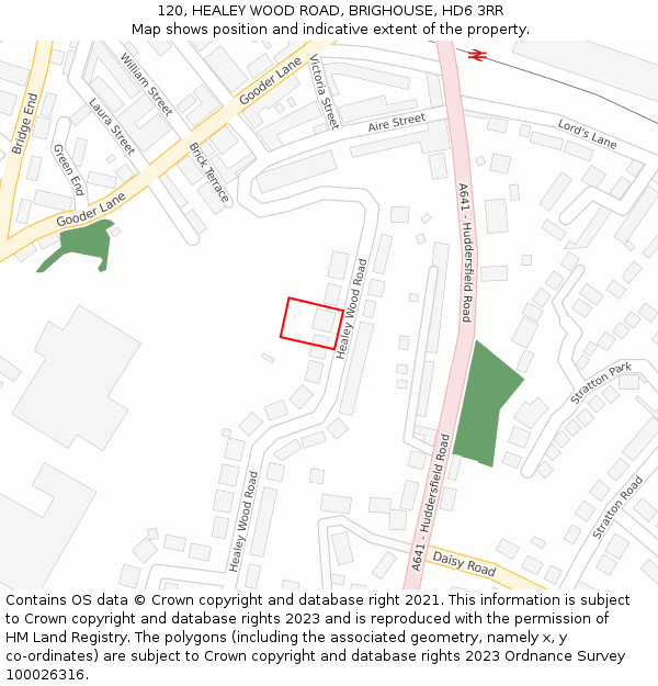 120, HEALEY WOOD ROAD, BRIGHOUSE, HD6 3RR: Location map and indicative extent of plot