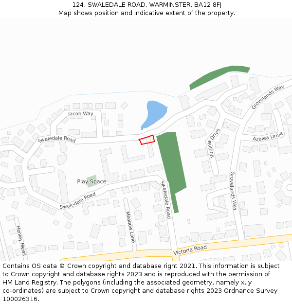 124, SWALEDALE ROAD, WARMINSTER, BA12 8FJ: Location map and indicative extent of plot