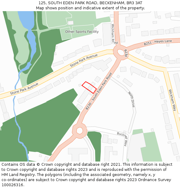 125, SOUTH EDEN PARK ROAD, BECKENHAM, BR3 3AT: Location map and indicative extent of plot