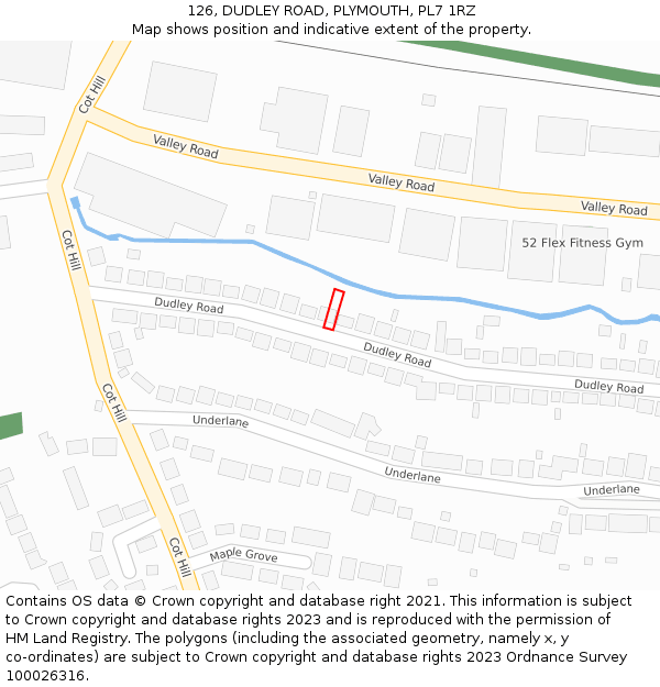 126, DUDLEY ROAD, PLYMOUTH, PL7 1RZ: Location map and indicative extent of plot