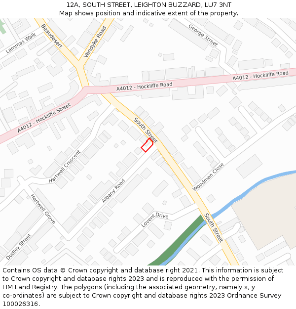 12A, SOUTH STREET, LEIGHTON BUZZARD, LU7 3NT: Location map and indicative extent of plot