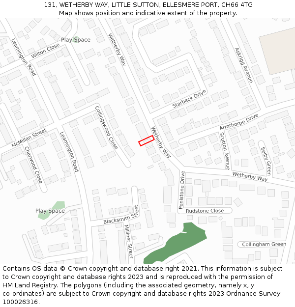 131, WETHERBY WAY, LITTLE SUTTON, ELLESMERE PORT, CH66 4TG: Location map and indicative extent of plot