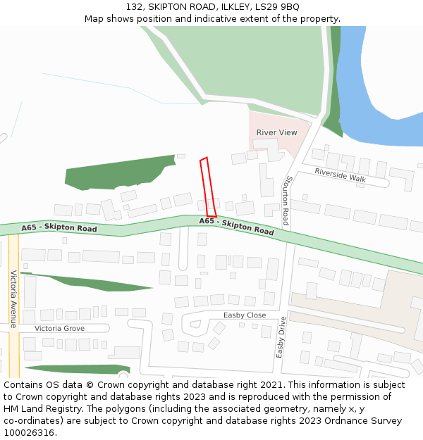 132, SKIPTON ROAD, ILKLEY, LS29 9BQ: Location map and indicative extent of plot