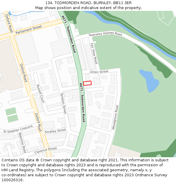 134, TODMORDEN ROAD, BURNLEY, BB11 3ER: Location map and indicative extent of plot