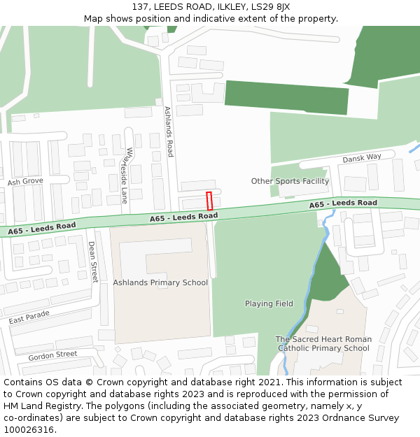 137, LEEDS ROAD, ILKLEY, LS29 8JX: Location map and indicative extent of plot