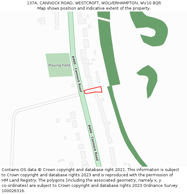 137A, CANNOCK ROAD, WESTCROFT, WOLVERHAMPTON, WV10 8QR: Location map and indicative extent of plot