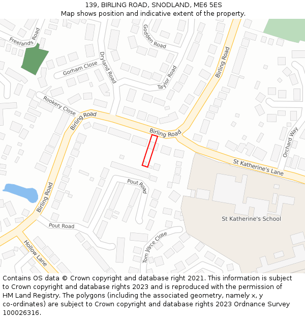 139, BIRLING ROAD, SNODLAND, ME6 5ES: Location map and indicative extent of plot