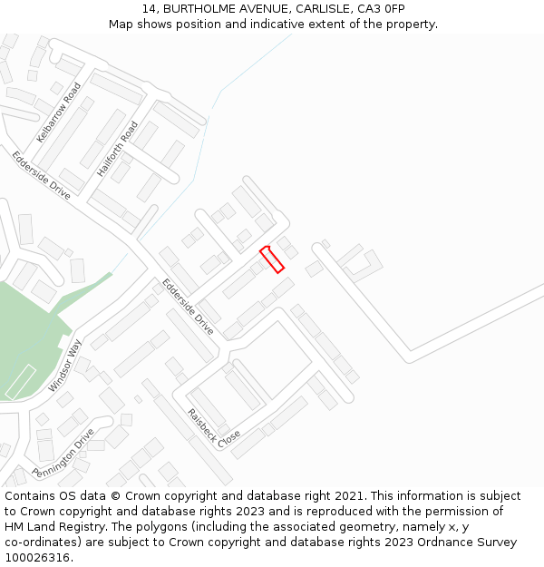 14, BURTHOLME AVENUE, CARLISLE, CA3 0FP: Location map and indicative extent of plot