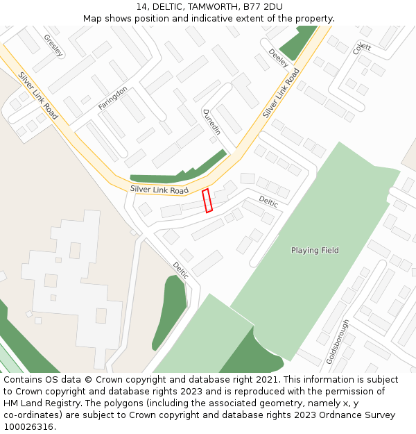 14, DELTIC, TAMWORTH, B77 2DU: Location map and indicative extent of plot