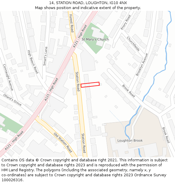 14, STATION ROAD, LOUGHTON, IG10 4NX: Location map and indicative extent of plot