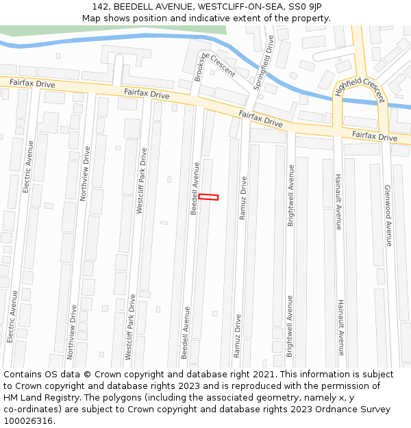 142, BEEDELL AVENUE, WESTCLIFF-ON-SEA, SS0 9JP: Location map and indicative extent of plot