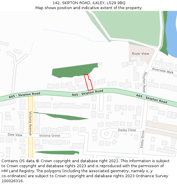 142, SKIPTON ROAD, ILKLEY, LS29 9BQ: Location map and indicative extent of plot