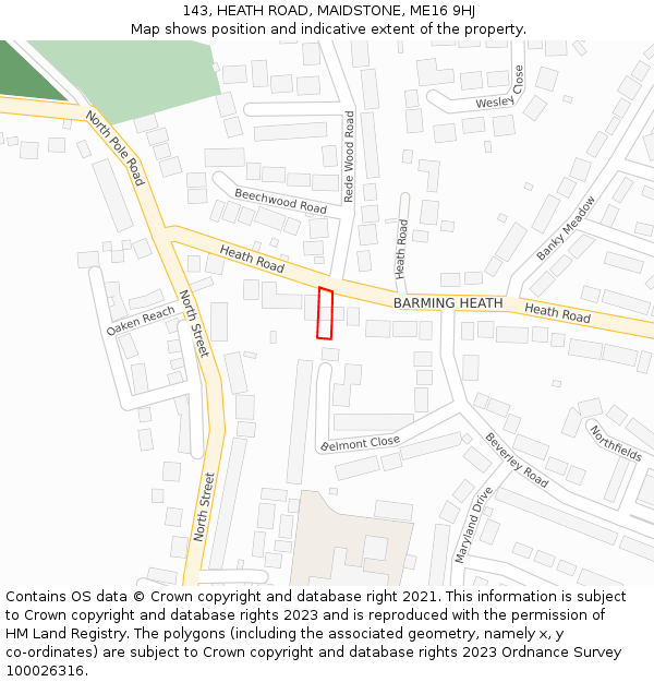 143, HEATH ROAD, MAIDSTONE, ME16 9HJ: Location map and indicative extent of plot