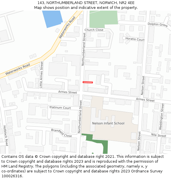 143, NORTHUMBERLAND STREET, NORWICH, NR2 4EE: Location map and indicative extent of plot