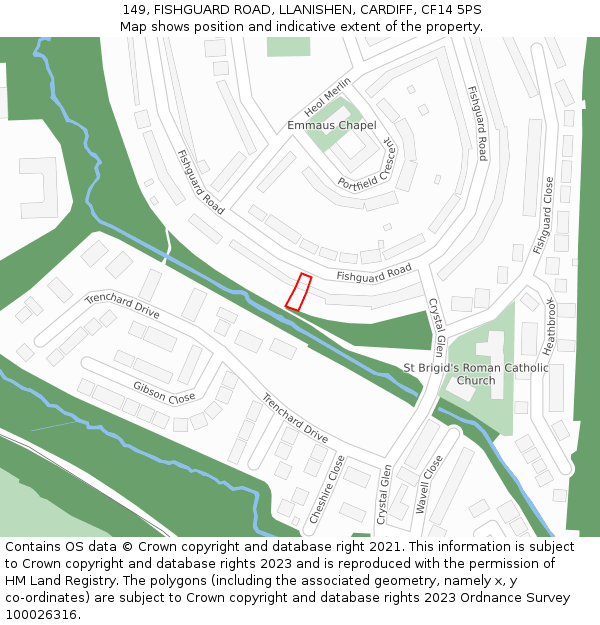 149, FISHGUARD ROAD, LLANISHEN, CARDIFF, CF14 5PS: Location map and indicative extent of plot