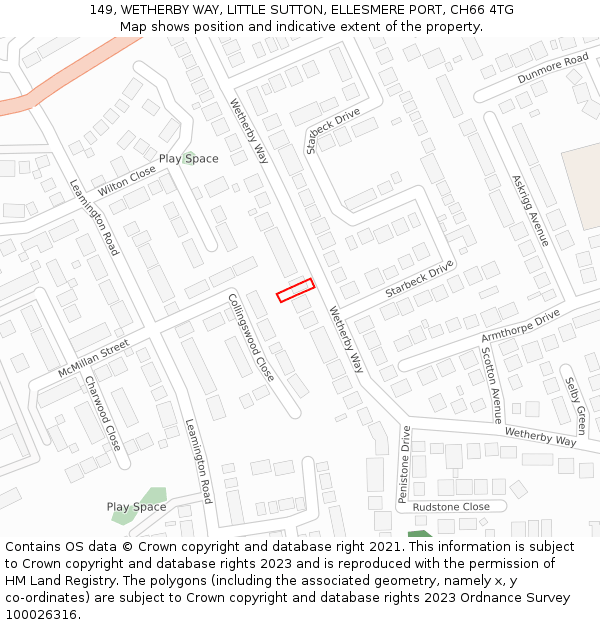 149, WETHERBY WAY, LITTLE SUTTON, ELLESMERE PORT, CH66 4TG: Location map and indicative extent of plot