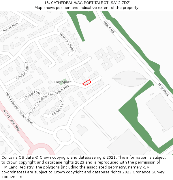 15, CATHEDRAL WAY, PORT TALBOT, SA12 7DZ: Location map and indicative extent of plot